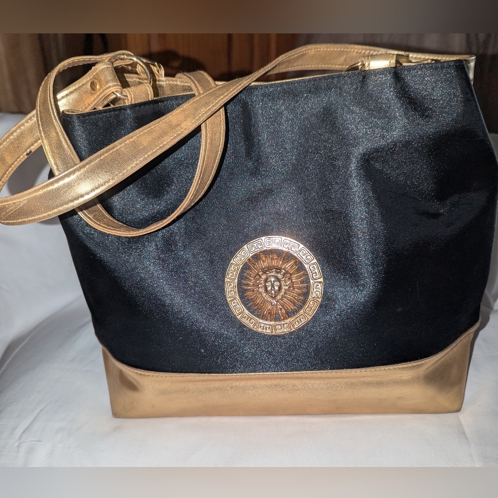 Vintage Tango Touch USA Black and Gold Tote Bag